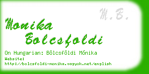monika bolcsfoldi business card
